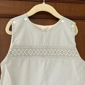 NWOT Petite Bebe by ANAVINI Boys light blue hand smocked shortall